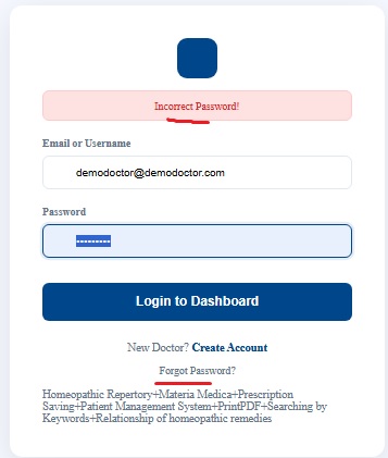azizsoft.net Homeopathic Repertory+Homeopathic Homeopathic Materia Medica :: Incorrect Password Message:: How to correct password